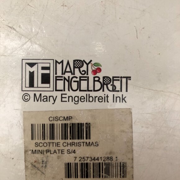 Mary Engelbreit Scottie Christmas Scottish Terrier Ceramic Mini Plates - Picture 7 of 8